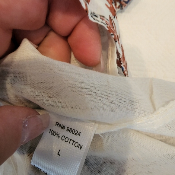 NWT House of Harlow 1960 smocked marbled rust skirt.  L - Picture 13 of 15